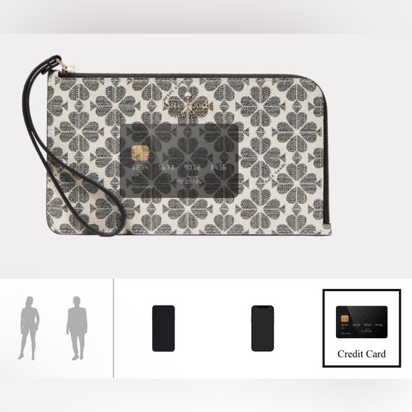 NWT Kate Spade Lucy Spade Flower Medium L-Zip Wristlet - Picture 4 of 8